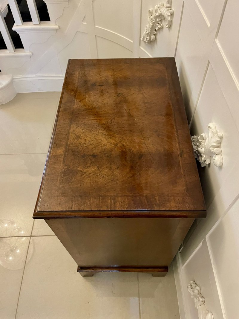 Antique Quality Burr Walnut Chest of Four Drawers with Brushing Slide - Image 8